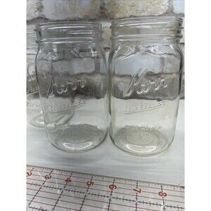 Vintage Kerr Self Sealing Mason Pint Jars for Canning~ Set of 2